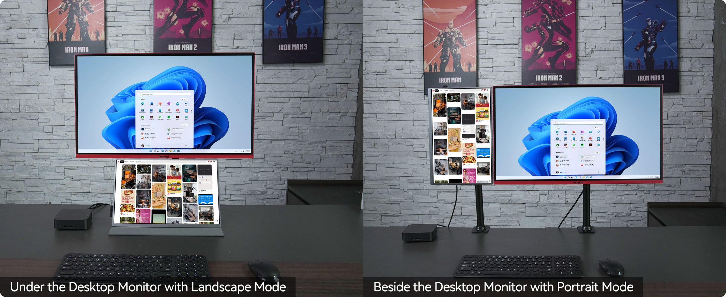 portable monitor and desktop monitor combo
