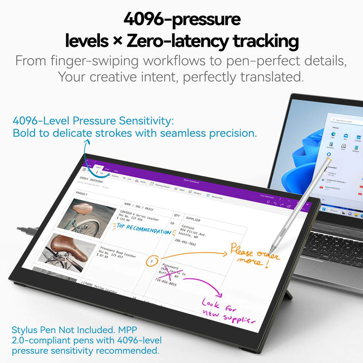 17.3'' 4K UHD Touchscreen Portable Monitor – IPS, 100% DCI-P3, Built-in Stand, Portrait & Landscape Modes,4096 Pressure - U17ZT