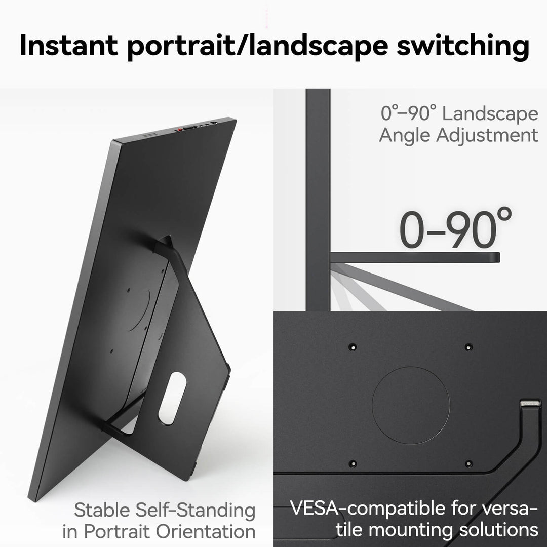 17.3'' 4K UHD Touchscreen Portable Monitor – IPS, 100% DCI-P3, Built-in Stand, Portrait & Landscape Modes,4096 Pressure - U17ZT