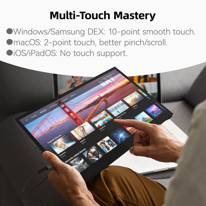 17.3'' 4K UHD Touchscreen Portable Monitor – IPS, 100% DCI-P3, Built-in Stand, Portrait & Landscape Modes,4096 Pressure - U17ZT