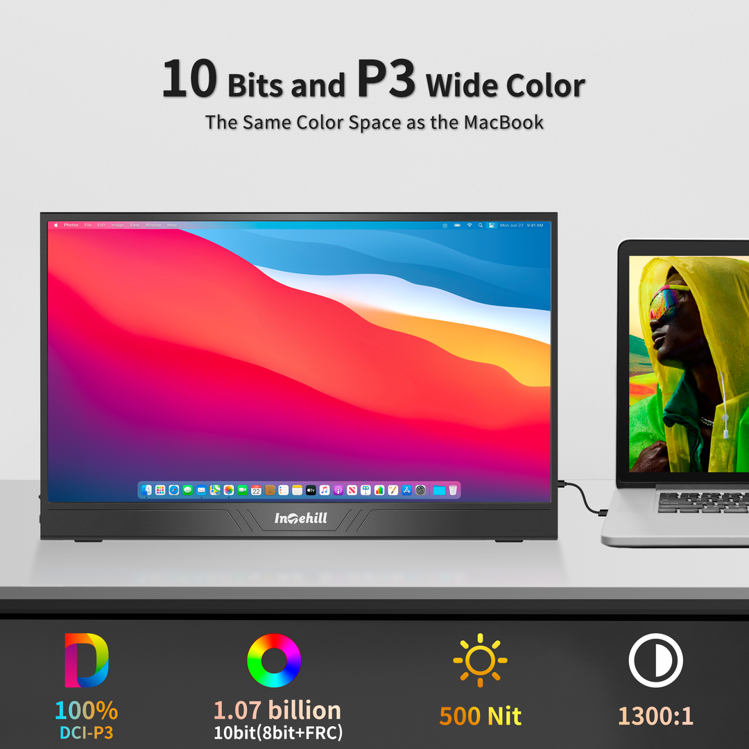 15.6" 1080P QLED Monitor DCI-P3 100%