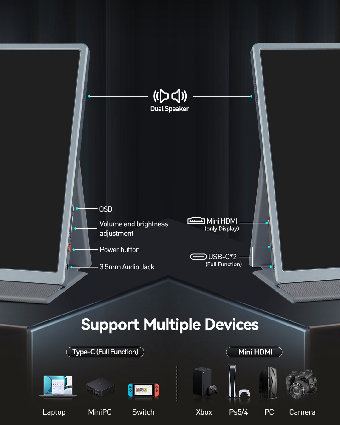 ぺーさん Intehill モバイルモニター 4k 13.4 U13NA Intehill 4K Portable Monitor for Laptop and mini PC, 13.4