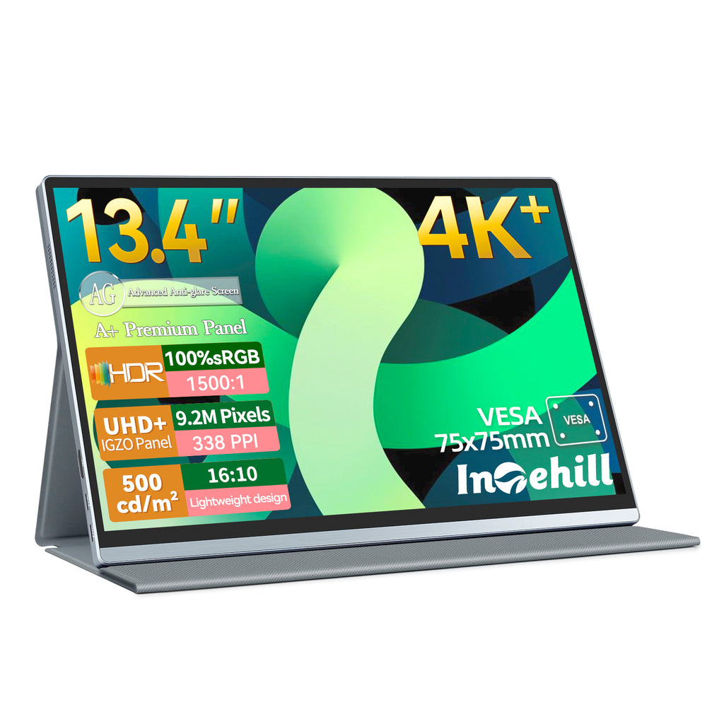 Intehill 4K Portable Monitor for Laptop and mini PC, 13.4 inch U13NA