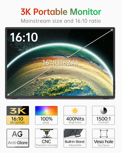 16" 3K Portable Monitor with Anti-Glare Panel [U16ZA]