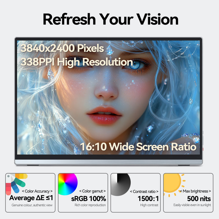 13,4" 4K+ Touchscreen-Monitor mit Antireflexglas [U13ZT]