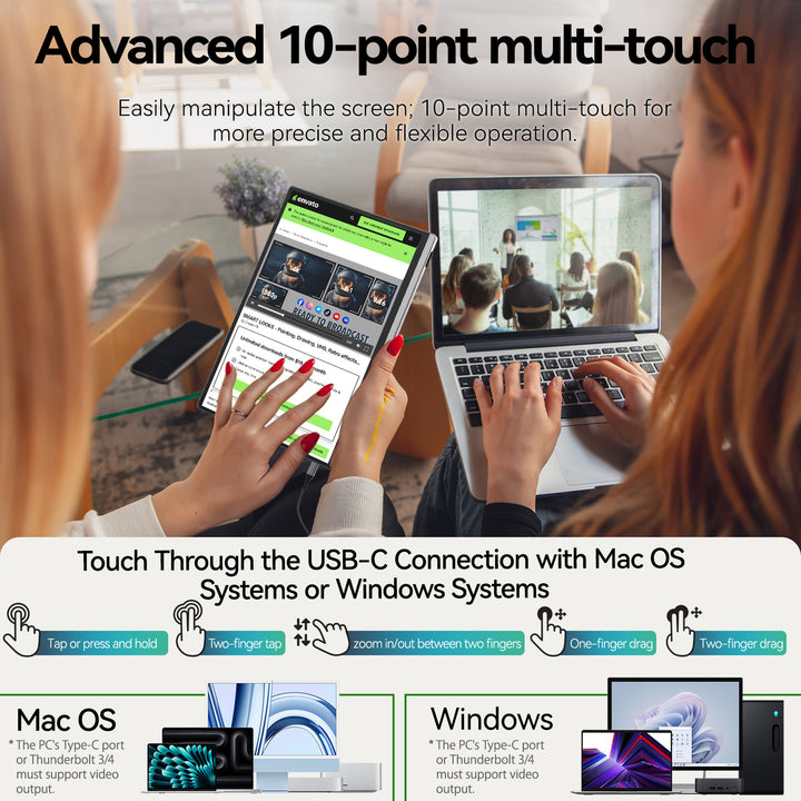 13,4" 4K+ Touchscreen-Monitor mit Antireflexglas [U13ZT]