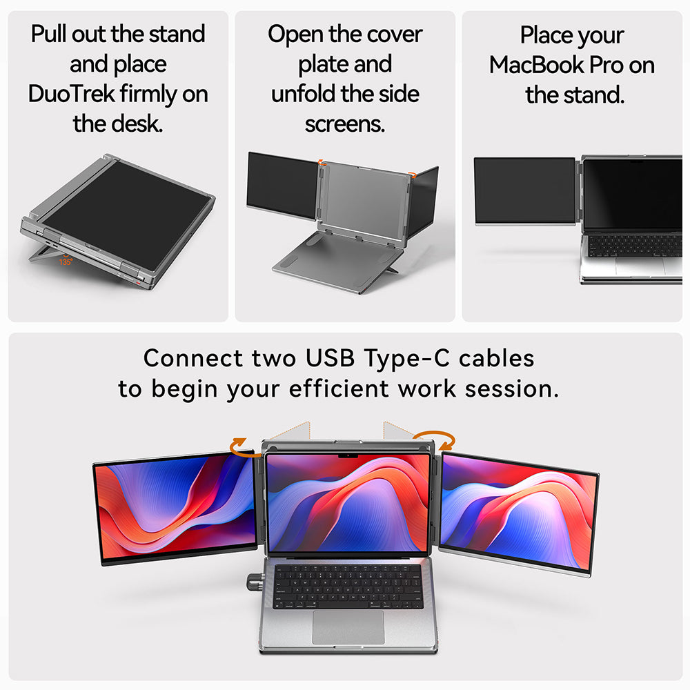 Dual 4K+ Laptop Screen Extender LR13U | Intehill DuoTrek