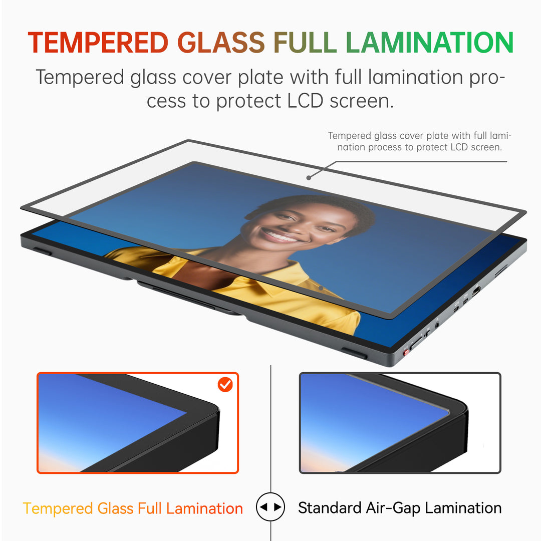 14" Portable Monitor 2.5K, 2560x1600 Portable Screen for Laptop, 16:10 Travel Monitor with Tempered Glass, 100% sRGB HDMI Portable Display, Mobile External Display with Stand & Speaker, Q14ZA