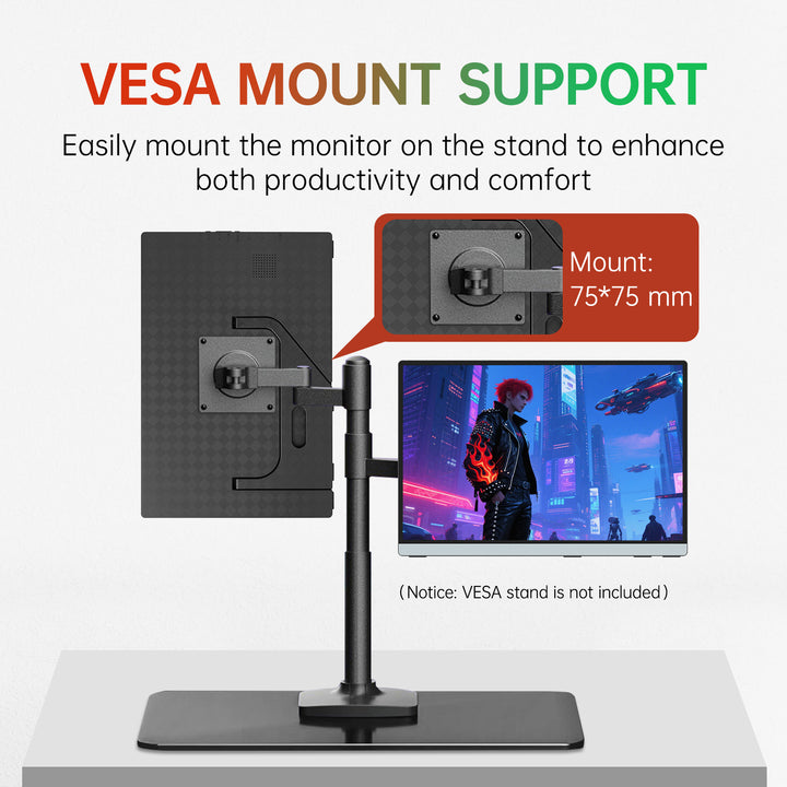 14" Portable Monitor 2.5K, 2560x1600 Portable Screen for Laptop, 16:10 Travel Monitor with Tempered Glass, 100% sRGB HDMI Portable Display, Mobile External Display with Stand & Speaker, Q14ZA
