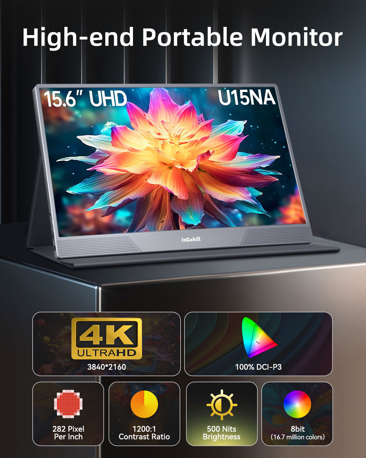 4K Portable Monitors Gaming UHD HDR Small Screen