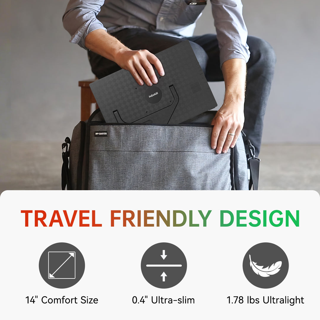 14" Portable Monitor 2.5K, 2560x1600 Portable Screen for Laptop, 16:10 Travel Monitor with Tempered Glass, 100% sRGB HDMI Portable Display, Mobile External Display with Stand & Speaker, Q14ZA