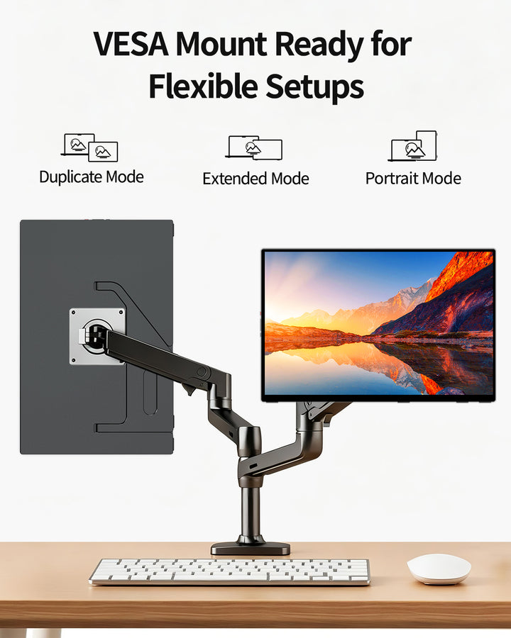 K16ZB portable monitor with 75x75mm VESA mounting support