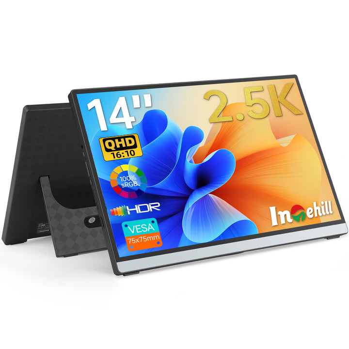 14" Portable Monitor 2560x1600, 16:10 Travel Monitor with Tempered Glass, 100% sRGB Q14ZA