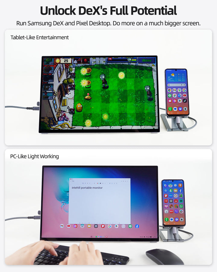 Intehill 16" 120Hz Touchscreen Portable Monitor – 16:10 Aspect Ratio, 100% sRGB & HDR, Built-in Stand, VESA Mount, Dual USB-C & HDMI, Perfect for Work, Gaming & Travel