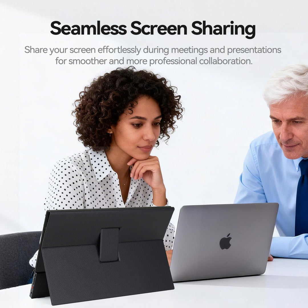 Intehill 15.6" FHD 1080P Portable Monitor, Premium IPS External Display with Dual Speakers, Ultra-Slim Aluminum Alloy Design, Magnetic Folio Stand, USB-C & HDMI Second Screen for Laptop, F15ZA