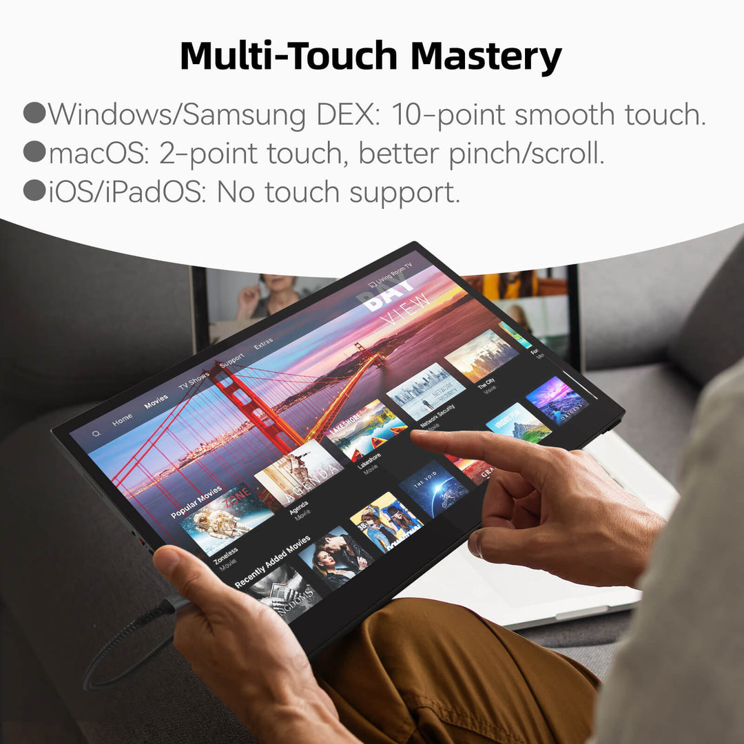 17.3'' 4K UHD Touchscreen Portable Monitor – IPS, 100% DCI-P3, Built-in Stand, Portrait & Landscape Modes，4096 Pressure - U17ZT
