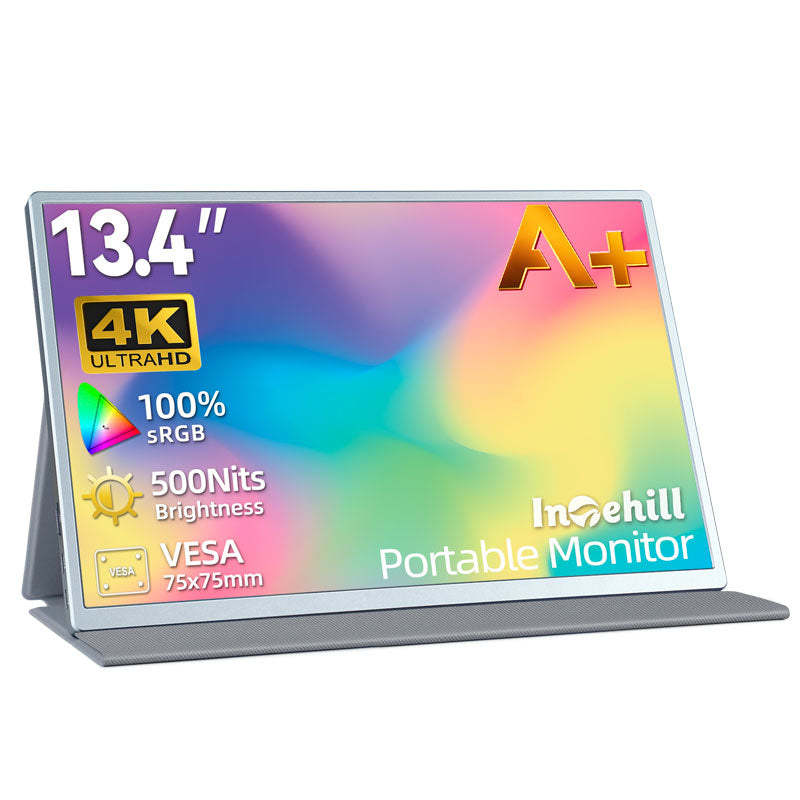 Intehill 4K Portable Monitor for Laptop and mini PC, 13.4 inch U13NA