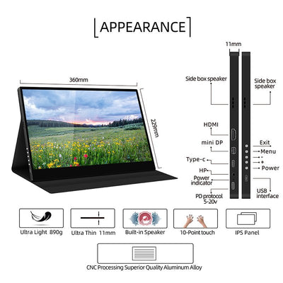 15.6 inch 4k hdmi display