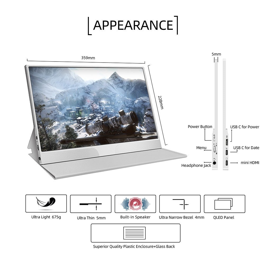 intehill qled portable monitor