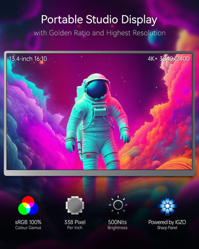 4k+ portable monitor with golden ratio 16:10