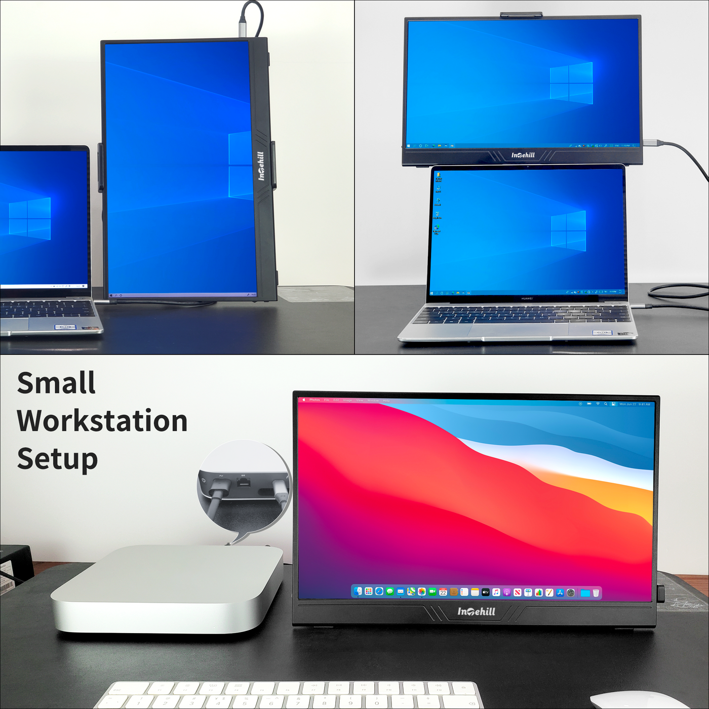 4k portable monitor for laptop and mini pc